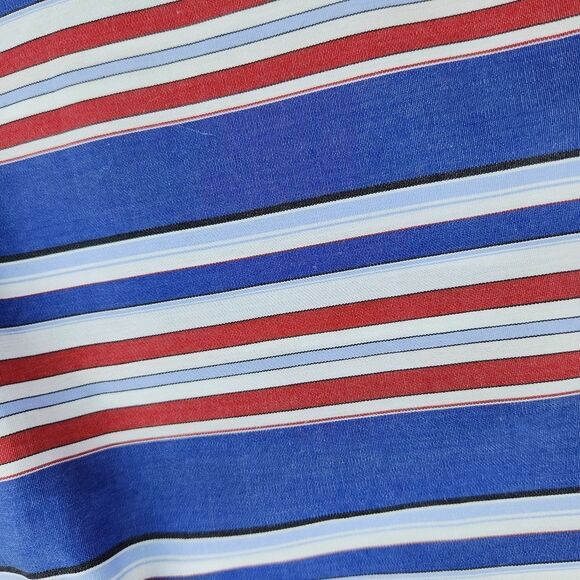 🍑Tommy Hilfiger Blue Striped Sleeveless Peplum Top Medium - Picture 8 of 9